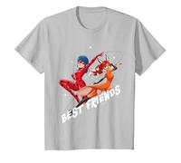 Miraculous - Ladybug Rena Rouge Best Friends Maglietta, Bambini, Argento, 8 Anni