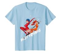 Miraculous - Ladybug Rena Rouge Best Friends Maglietta, Bambini, Celeste, 4 Anni