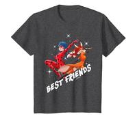 Miraculous - Ladybug Rena Rouge Best Friends Maglietta, Bambini, Grigio Scuro, 3 Anni