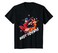 Miraculous - Ladybug Rena Rouge Best Friends Maglietta, Bambini, Nero, 8 Anni