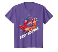 Miraculous - Ladybug Rena Rouge Best Friends Maglietta, Bambini, Viola mélange, 10 Anni