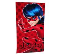 Miraculous Ladybug - Telo da bagno, telo doccia, colore: rosso, supereroe, 70 x 140 cm, 100% cotone