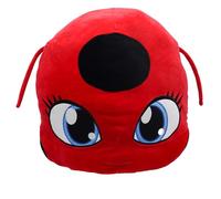 Miraculous Ladybug Tikki - Cuscino in peluche extra morbido, 40 cm, per bambini, con una grande tasca segreta con cerniera sul retro (Wyncor)