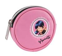 MIRACULOUS, Marinette - Portamonete Ladybug Tondo con Chiusura Zip - Gadget Utili per Bambini e Bambine e Accessori Viaggio, Scuola e Free Time - Mini Astuccio Porta Monete e Portaoggetti, 8x8x3, Rosa