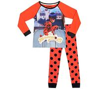 Miraculous Pigiama a Maniche Lunghe per Ragazze Ladybug Multicolore 7-8 Anni
