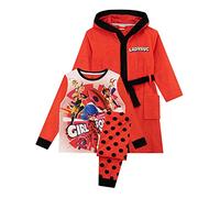Miraculous Pigiama e Vestaglia da Notte Set per Ragazze Ladybug Rosso 3-4 Anni