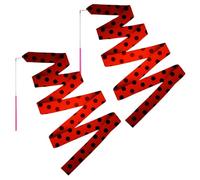 Miraculous Ufficiale - Set di 2 Nastri da Ginnastica Ladybug (2 m) - Motivo Coccinella - Per Danza, Ginnastica, Ritmica, Circo, Sport - Accessori Bambini, Competizione, Allenamento - Original Corner