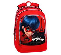 MIRACULOUS - Zaino Organizzato Ladybug Scuola, Spallacci Regolabili, Vano e Ampia Tasca Frontale a Zip - Zaino Bambino e Zainetto Bambina per Scuola e Free Time