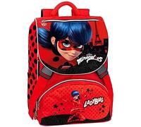 MIRACULOUS - Zaino Scuola Ladybug Regolabile con Estensione Soffietto 9 cm, Chiusura Zip e Tasche - Zainetto Bambina + Portamonete in Silicone Tikki in Omaggio, 29x41hx13,5 cm, Rosso con Stampa e Logo