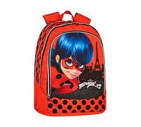 MIRACULOUS - Zaino Trolley Ladybug Regolabile, con Manico e Spallacci a Scomparsa, Vano e Ampia Tasca Frontale a Zip - Zainetto Asilo Bambino e Zainetto Bambina per Scuola e Free Time, 23x25x10, Rosso