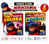 Miraculus, Bundle 2 Libri per Bambini, Attacca e Colora, Stickers