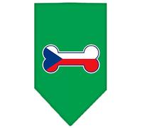 Mirage - Bandana per cani con bandiera dell'osso della Repubblica Ceca, piccola, verde smeraldo