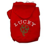Mirage Four Leaf Clover Outline - Felpa con cappuccio, XL, colore: Rosso