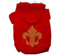 Mirage Gold Fleur De Lis - Felpa con cappuccio, taglia XS, colore: Rosso
