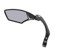 Mirage - Specchietto retrovisore per bicicletta e bici elettrica, con vetro leggermente sfumato, specchio regolabile, con clip, girevole, oscurante, nero, S