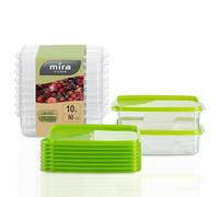 MiraHome Contenitore di freschezza contenitore per congelamento, 0,5 l, rettangolare, piatto, confezione da 10, colore: Verde
