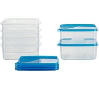MiraHome Contenitore per alimenti contenitore per freezer 15x10x7 cm Blu Qualità austriaca (0,75l Rettangolare Alto (6 Pz))