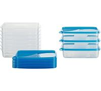 MiraHome Contenitore per alimenti contenitore per freezer 18x12x5 cm Blu Qualità austriaca (0,75l Rettangolare Piso (10 Pz))