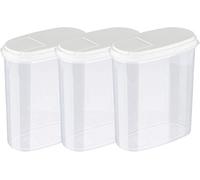 MiraHome Contenitori per Alimenti Contenitori erogatori Barattoli Bianco qualità austriaca (Bianco, 2l (3 Pz))