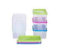 MiraHome Contenitori per congelatore, 8 x 1,3 l, rettangolari, colorati, con coperchio, ermetici, contenitori trasparenti con coperchio, contenitore da cucina per Mealprep & Organizzazione - Austrian
