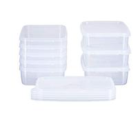 MiraHome Contenitori per congelatore, 8 x 1,5 l, rettangolari trasparenti, con coperchio, ermetici, contenitori trasparenti per alimenti e organizzazione - Austrian Quality