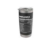 Miranda Dichiarazione Nutrizionale Nome Divertente Bicchiere termico in acciaio inox doppia parete