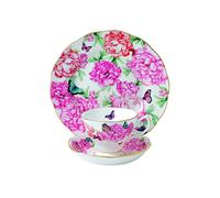 Miranda Kerr con Motivo Gratitudine Royal Albert-Tazza da tè con piattino, Piatto, Colore: Bianco, Set da 3