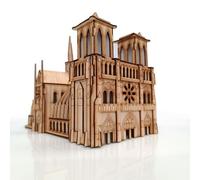 MIRANELLI Puzzle 3D Cattedrale Notre Dame Modello 3D per Armare - Kit di costruzione di taglio laser in legno - Eco-Friendly, 142 pezzi