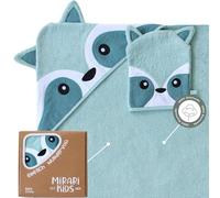 MIRARI Kids - Asciugamano con cappuccio per bambini 100x100 cm con panno di spugna - Cotone biologico - Asciugamano per neonati e bambini piccoli 0-6 anni - Morbido accappatoio con cappuccio e motivo
