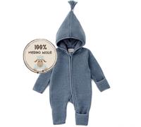 MIRARI Kids Tuta in pile merino per bambini, in 100% lana merino, 3 mesi