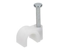 Miratic Fermacavi Muro Passacavi Muro Ferma Cavi Elettrici Rotondi Colore Bianco Set di 100 Pezzi per Cavi di Diverse Misure Ø: 4/6 / 7/8 / 10/12 mm (Ø 10 mm)