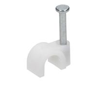 Miratic Fermacavi Muro Passacavi Muro Ferma Cavi Elettrici Rotondi Colore Bianco Set di 100 Pezzi per Cavi di Diverse Misure Ø: 4/6 / 7/8 / 10/12 mm (Ø 6 mm)