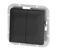 Miratic Interruttore Bipolare 10A 250V Interruttore a Pulsante da Incasso Luce Muro Compatibile con Placche da Muro di Serie Pearl Vari Colori IP20 (nero)
