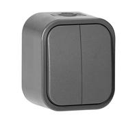 Miratic Interruttore Bipolare a Due Posizioni 2 Vie 10A 250V Interruttore da Esterno Montaggio a Parete Ambienti Umidi IP54 Ideale per Garage Lavanderia Cantina Laboratorio Bagno (grigio)