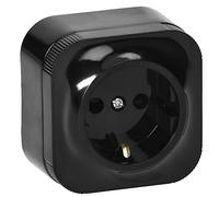 Miratic Presa a Muro 1 x 2 Poli + Terra Schuko Presa Multipla Colore Nero IP20 (1 presa)