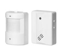 Miratic Rilevatore di Movimento Wireless Portata di 100m Sensore di Movimento Allarme Porta 80 dB 32 Suonerie 3 Livelli di Volume Alimentazione a Batteria Colore Bianco IP20