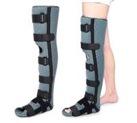 MIRCTRI Cintura Correttiva per Gambe Tutore Ginocchio Regolabile Immobilizzatore Post Operatorio Ortesi Gambe Dritta Fascia Elastica Traspirante con Supporto Piede Adulti(L)