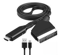 mireiar Convertitore da SCART a HDMI, video audio con interruttore 720P/1080P, ingresso SCART a uscita HDMI, cavo adattatore USB da 50 cm, per HDTV, lettore DVD, monitor, proiettore, STB, VHS, Xbox