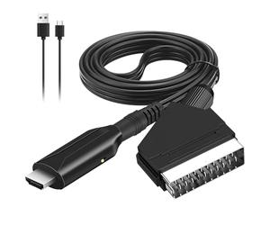 mireiar Convertitore scart da scart a HDMI tutto in uno con cavo USB HD 720/1080p HDD a connettore scart per monitor HDTV, proiettore, STB, VHS, Xbox, PS3, Sky, Blu-Ray, lettore DVD