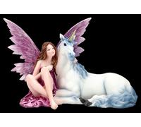 Mirelas E Unicorno Elfi Figura - Magiche Dipinte Statua Fantasy Decorazione