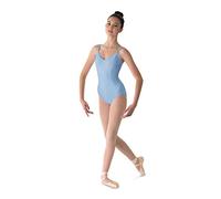 Mirella Body da danza da donna con cucitura a V e cucitura frontale, azzurro, L