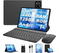 MIRGAMO Tablet 10 Pollici,Android 14 Tablets 22GB RAM+128GB ROM(TF 1TB),Octa-Core,8000mAh,WiFi, GMS,Widevine L1,1920 * 1200 FHD/Bluetooth 5.0/16MP+8MP,Tablet 2 in 1 Tastiera+Mouse-Argenteo