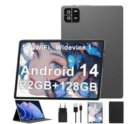 MIRGAMO Tablet 10 Pollici,Tablet Android, 22GB RAM+128GB ROM (TF 1TB), 1920 * 1200 pixel/5G WiFi/Supporto Widevine L1/Octa-Core/8000mAh/16MP+8MP/BT 5.0-Grigio