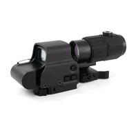 Mirino a punto verde rosso 558 con lente d'ingrandimento G45 5X combinata con supporto QD, sgancio rapido, vista ottica olografica riflettente, 20 livelli di luminosità, lenti multirivestite,