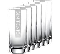 Miriquidi - Set di 6 bicchieri da gin tonic, serie CoolGlass, 0,33 l, vetro Schott, lavabili in lavastoviglie, con incisione laser GIN-TONIC, 6 pezzi