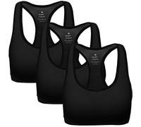 MIRITY Women Racerback Sports Bras - High Impact Workout Gym Activewear Bra Color,Black*3,L Fit 32DD 34D 34DD 36C 38B 38C
