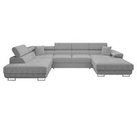 Mirjan24 Divano Angolare Torezio bis Cord con Cassetta, Poggiatesta Regolabile, Divano con Funzione Sleep, Divano Ad Angolo per Soggiorno, Divano A Forma di U con Letto (Poso 110, Lato: Sinistra)