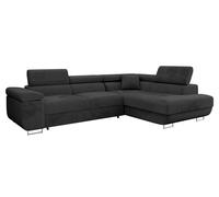 Mirjan24 Divano Angolare Torezio Con Cassetta, Poggiatesta Regolabili, Funzione Sleep e Letto, Angolo Imbottito a Forma di L per Soggiorno (Manila 18)