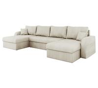 Mirjan24 Kristofer - Divano angolare a U Cord, design divano angolare con funzione di sonno, 3 cassette, paesaggio, funzione letto, divano a forma di U, lato universale, colori assortiti (Poso 100)