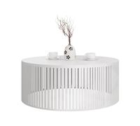 Mirjan24 Tavolino Jervag, forma rotonda, tavolino da caffè, gambe in metallo, tavoli da soggiorno, tavolino, tavolino da tè (bianco/bianco artico)